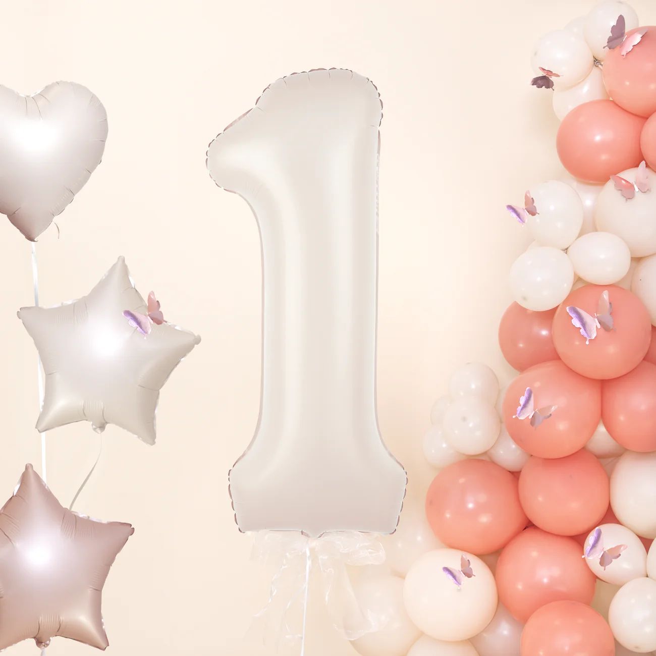 Baloane Folie Cifra 1, Crem - 100 cm (1 m), 141915