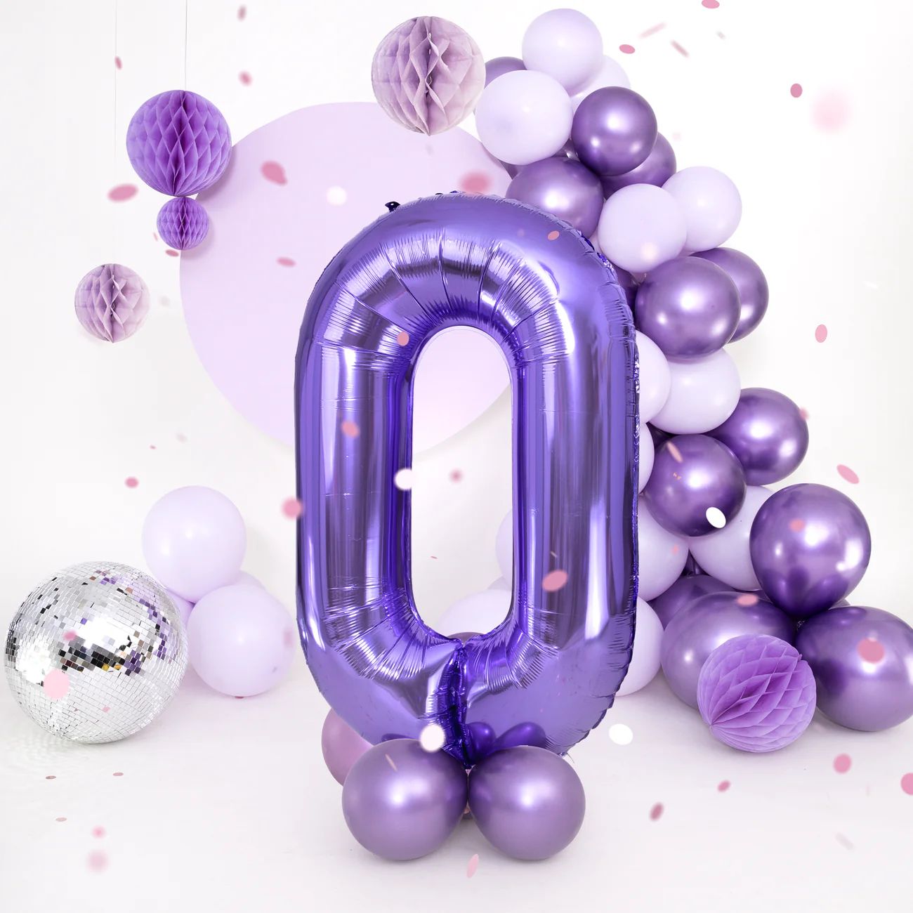 Baloane Folie Cifra 0, Mov - 100 cm (1 m), 142103