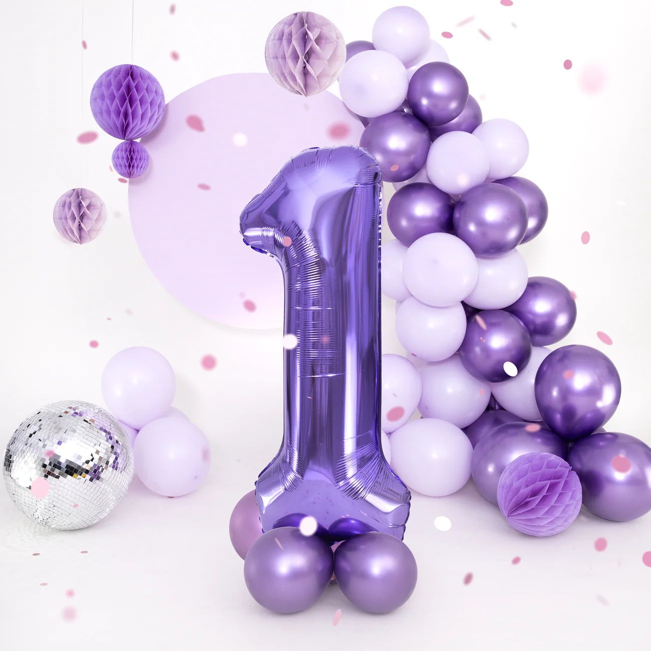 Baloane Folie Cifra 1, Mov - 100 cm (1 m), 142110