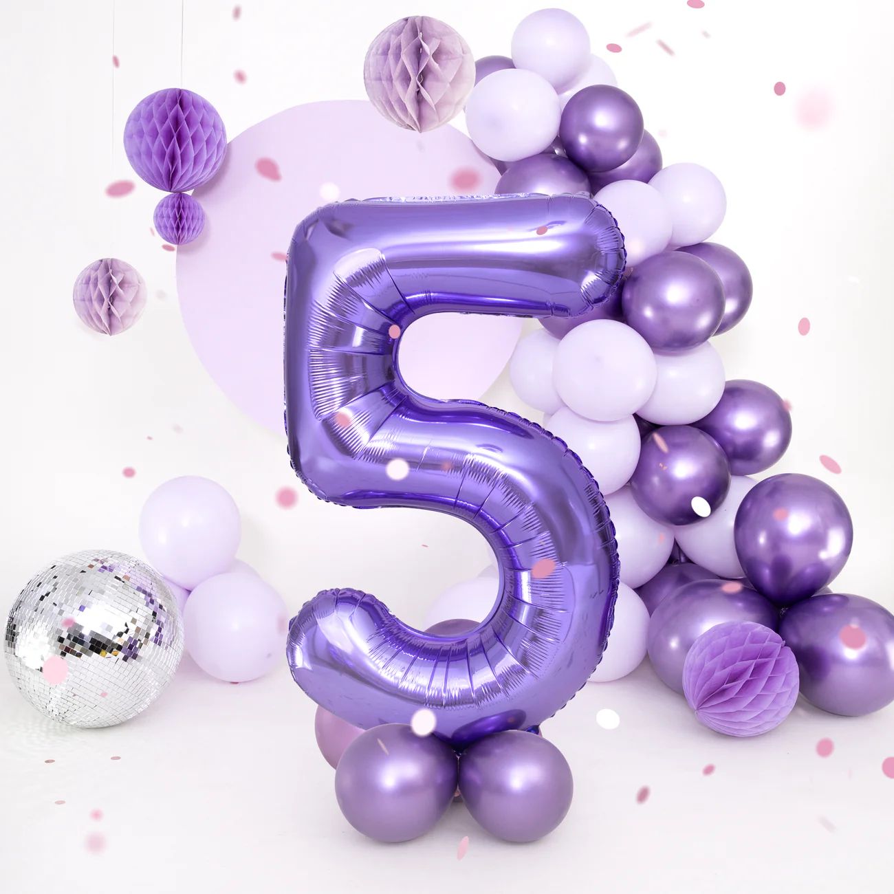 Baloane Folie Cifra 5, Mov - 100 cm (1 m), 142158