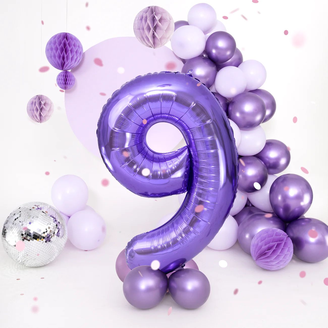 Baloane Folie Cifra 9, Mov - 100 cm (1 m), 142196