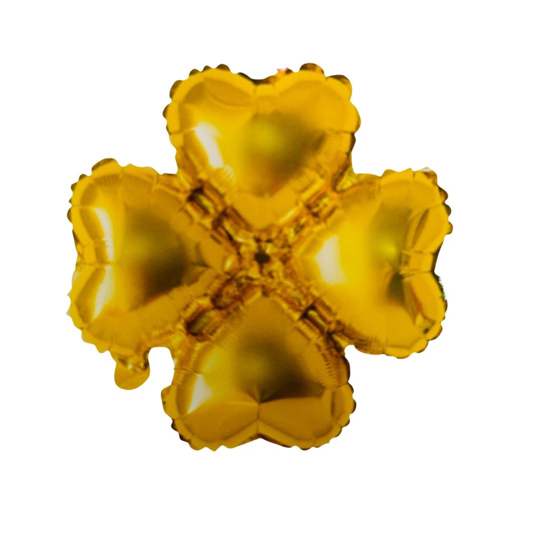 Balon Folie Figurina Floare, Auriu - 43,8 cm