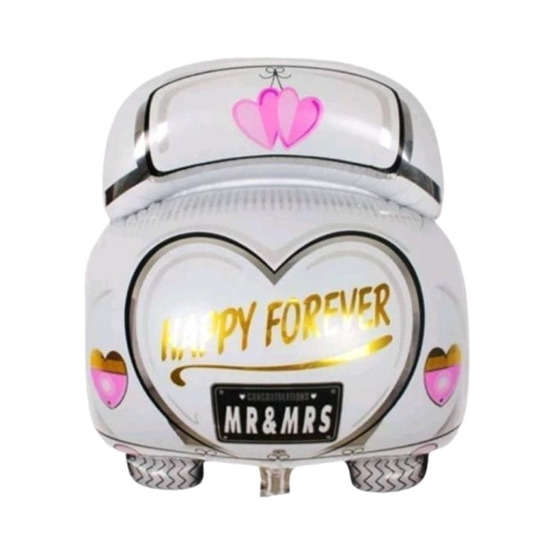 Balon Folie Masina Nunta “Happy Forever“ - 60 cm