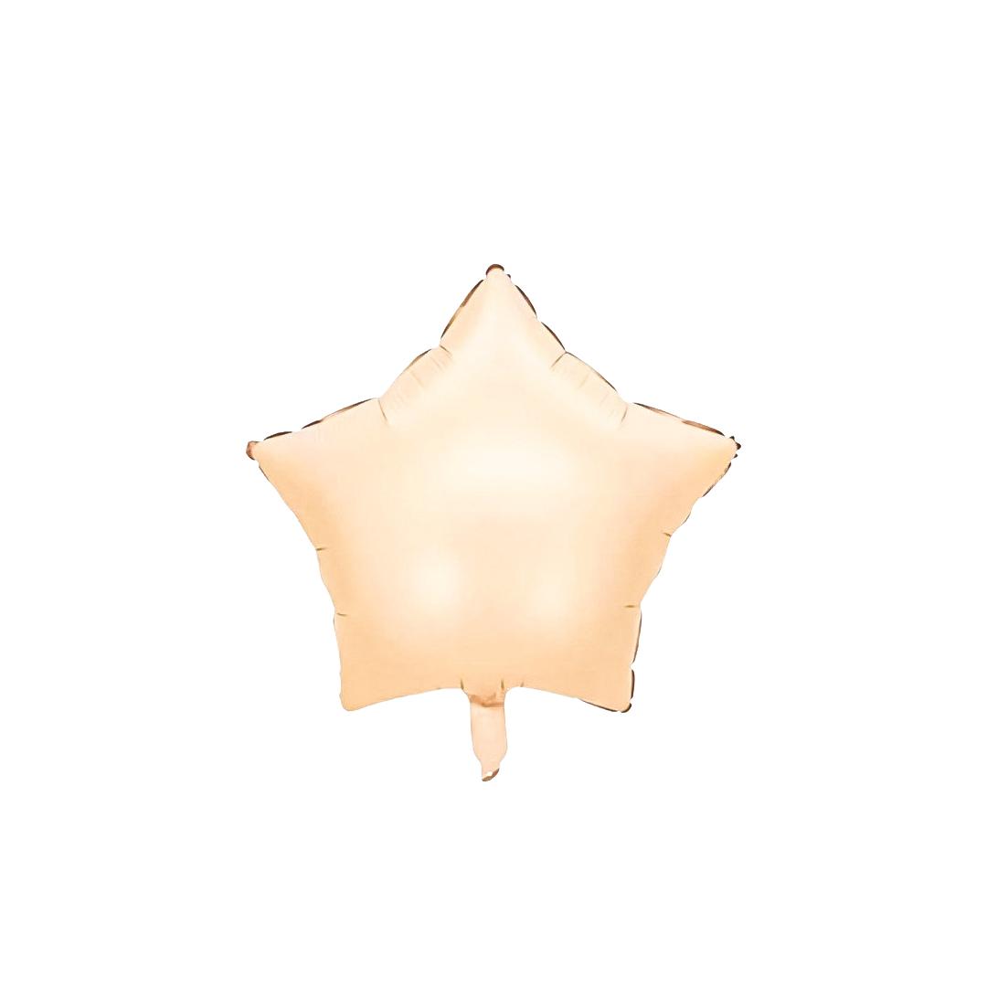 Baloane Folie Forma Stea 5 colturi, Crem - 45 cm