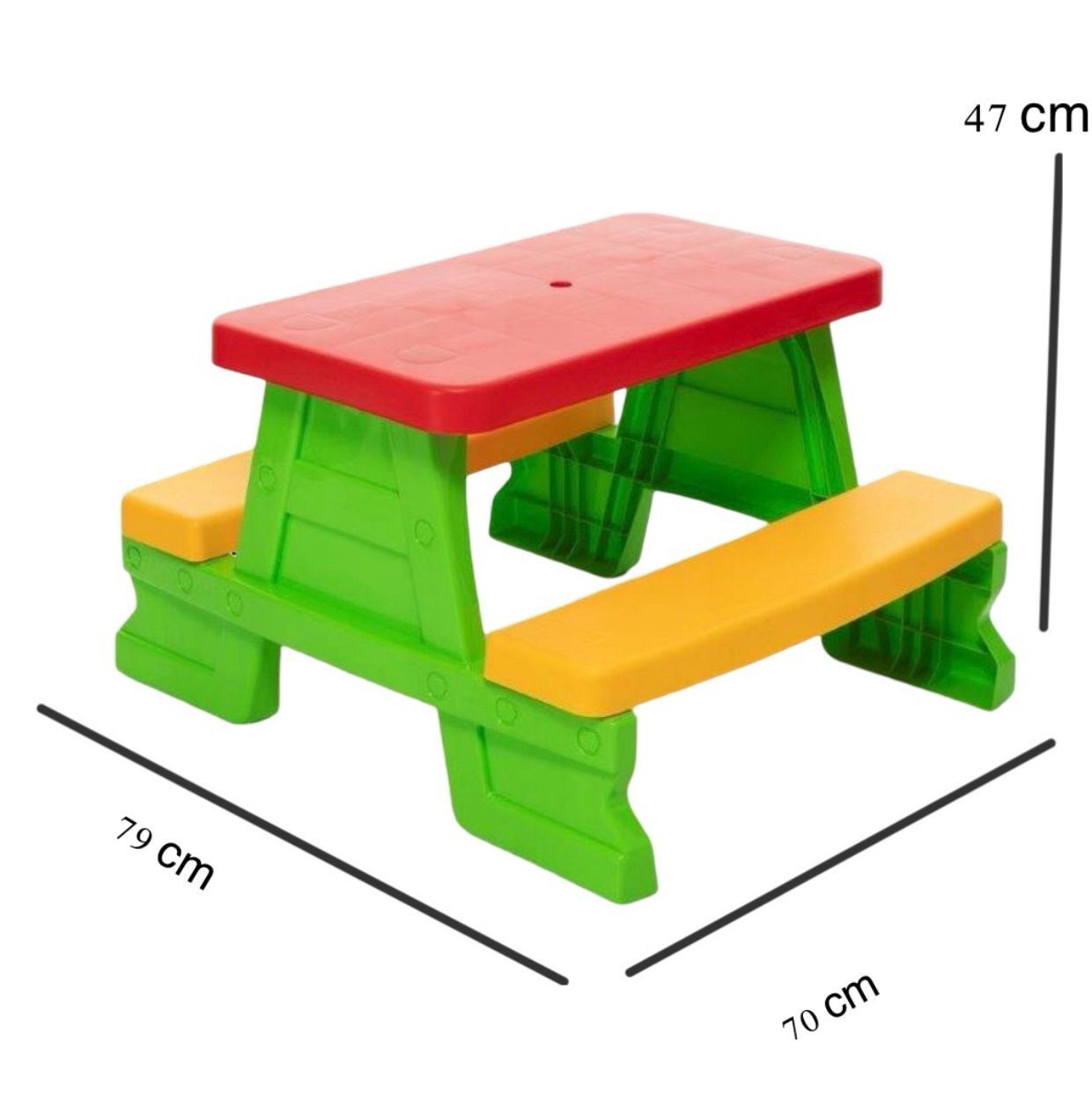 Masuta de Picnic Rezistenta, Creata Special Pentru Copii, Culoare Verde cu Rosu