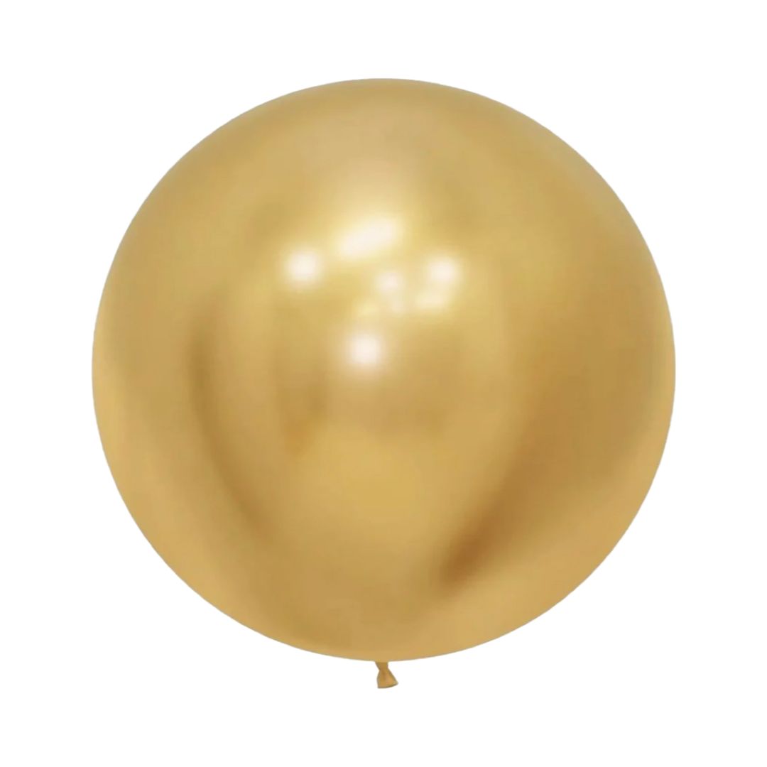 Set 10 buc Balon Latex Auriu Cromat, 45 cm, Cod 603