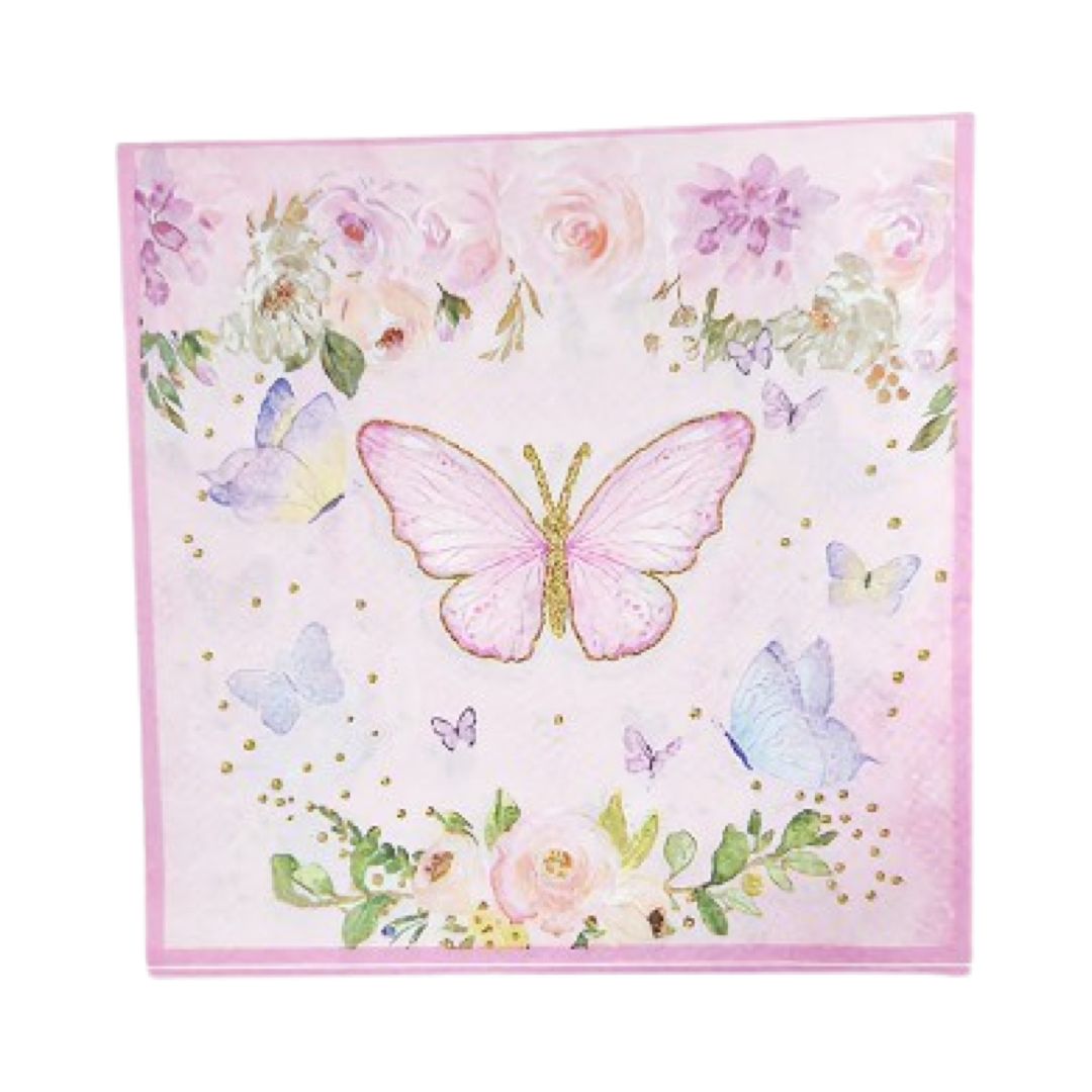 Set 20 buc Servețele Fluturi, 33*33 cm, 2 Straturi