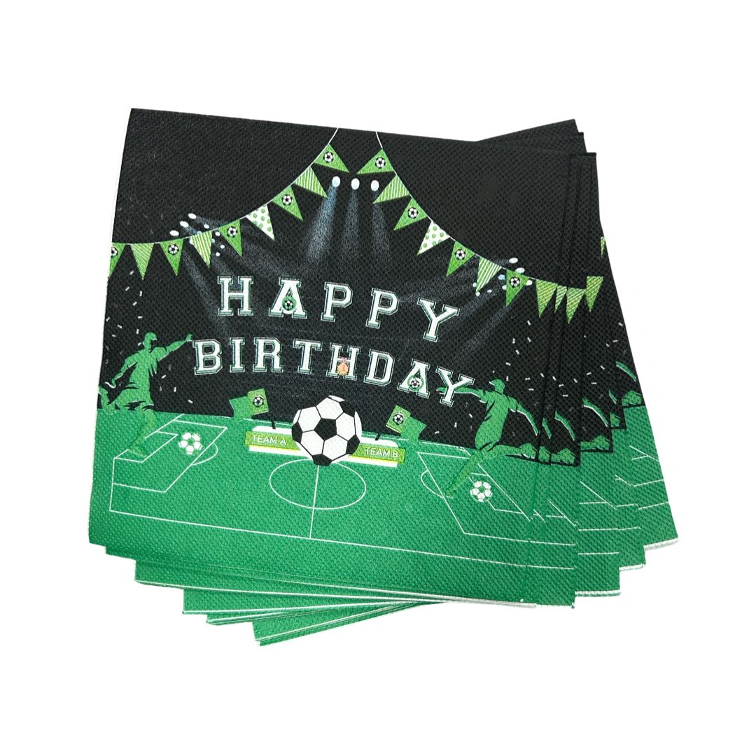 Set 20 buc Servetele Fotbal "Happy Birthday", 33x33 cm