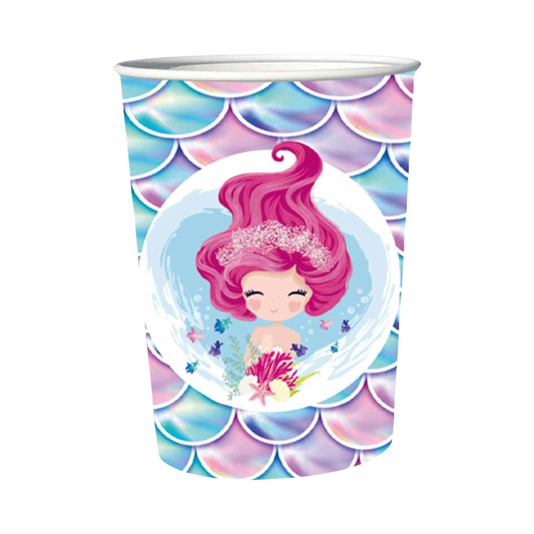 Set 8 Buc Pahare Carton Sirenă, 235 ml