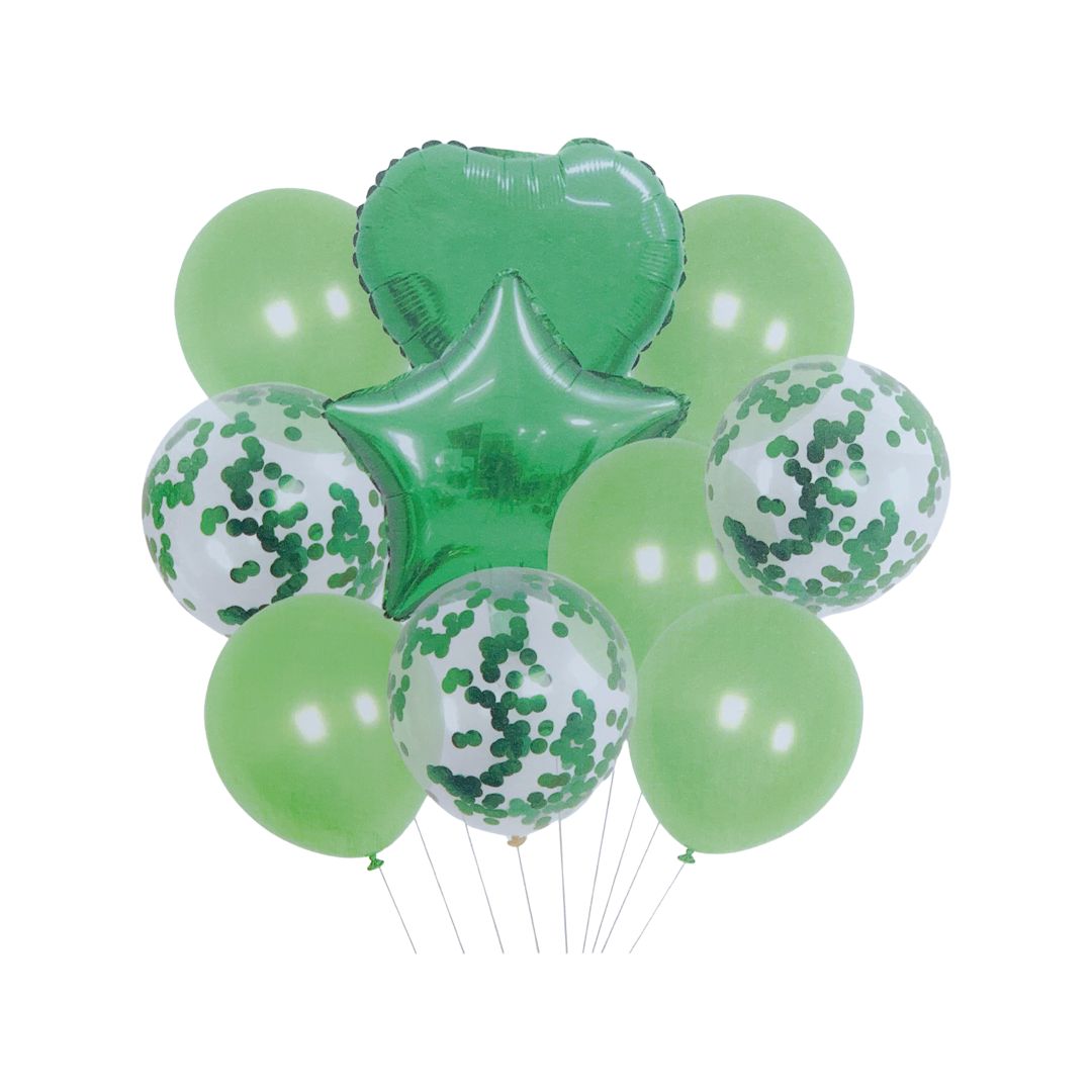 Set 10 Baloane Aniversare, Verde - nuria.store.ro
