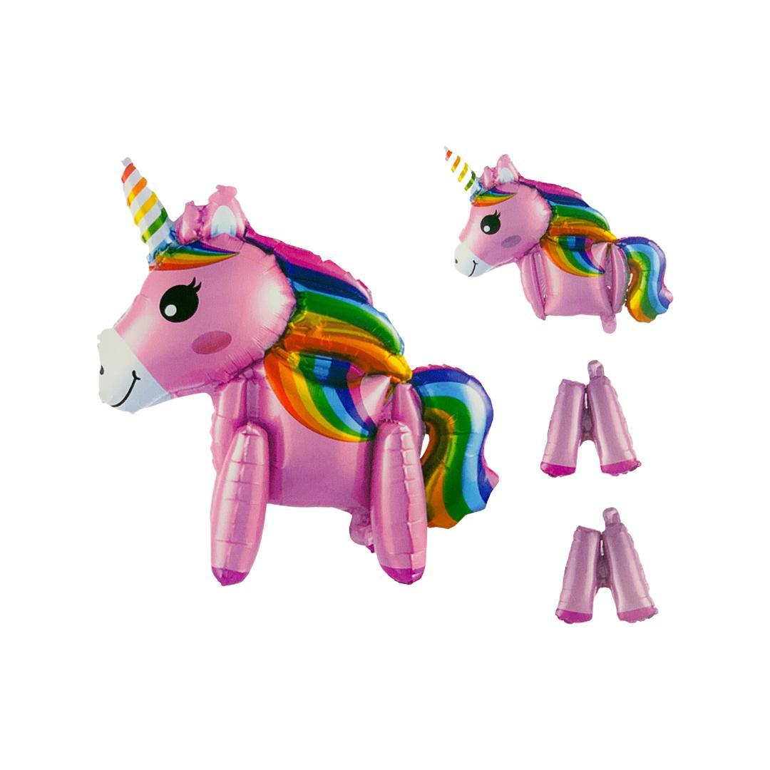 Balon Folie Figurina Unicorn Mare, Roz - 66/72 cm - nuria.store.ro