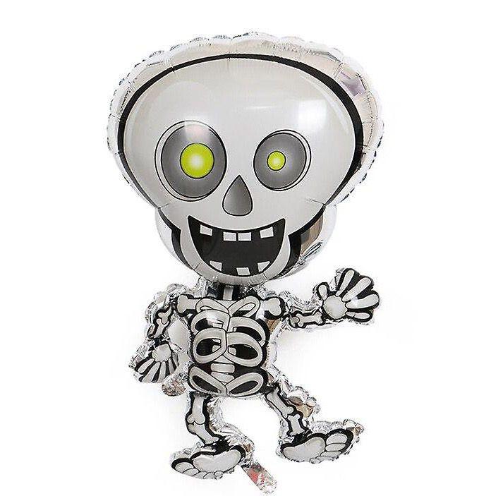 Balon Folie Figurina Schelet, Alb cu Negru - 54,2 x 93,2 cm - nuria.store.ro