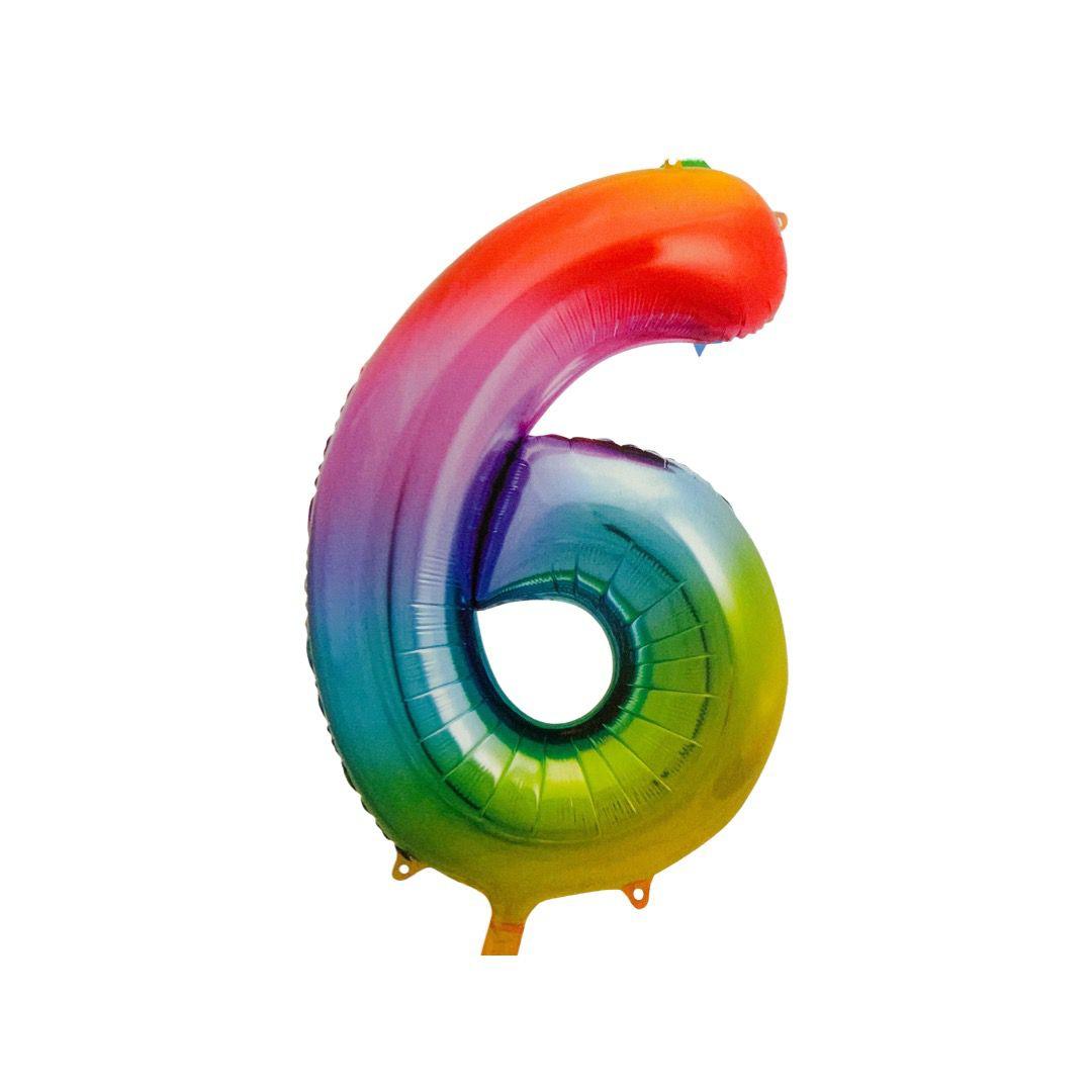 Baloane Folie Degrade Cifra 6 - 100cm - nuria.store.ro