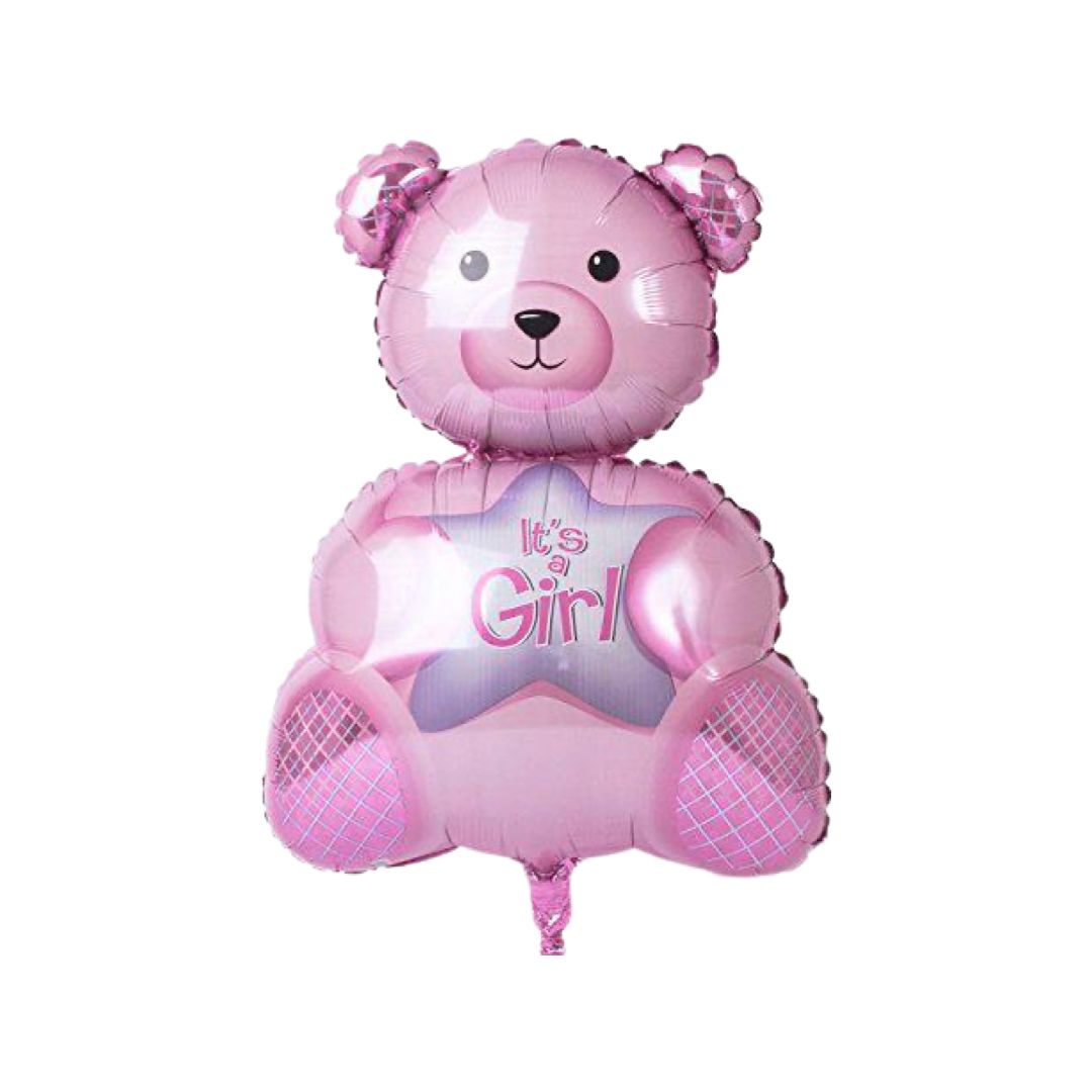 Balon Folie, figurina Ursulet cu Text "It's a Girl", Roz - 70/48 cm - nuria.store.ro