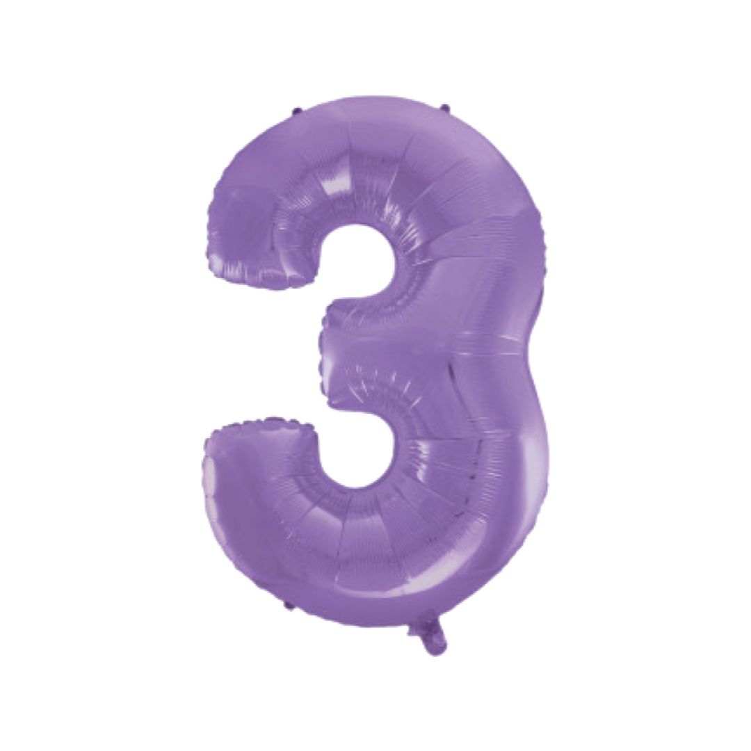 Baloane Folie Lila Cifra 3 - 100 cm (40 inch)