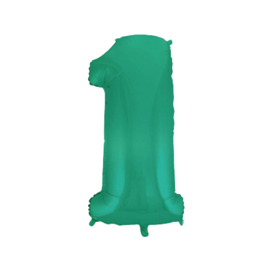 Baloane Folie Aquamarin Cifra 1 - 100 cm (40 inch)