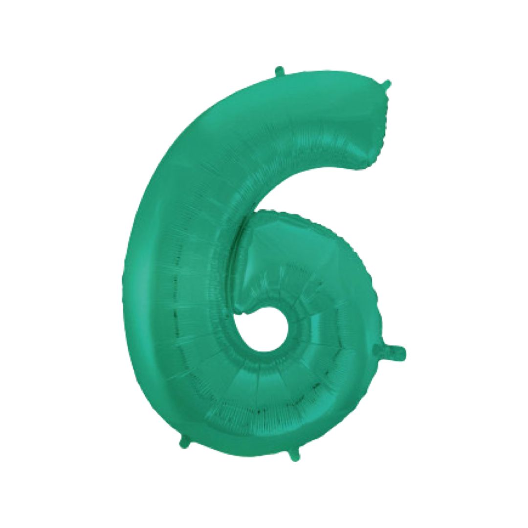 Baloane Folie Aquamarin Cifra 6 - 100 cm (40 inch)