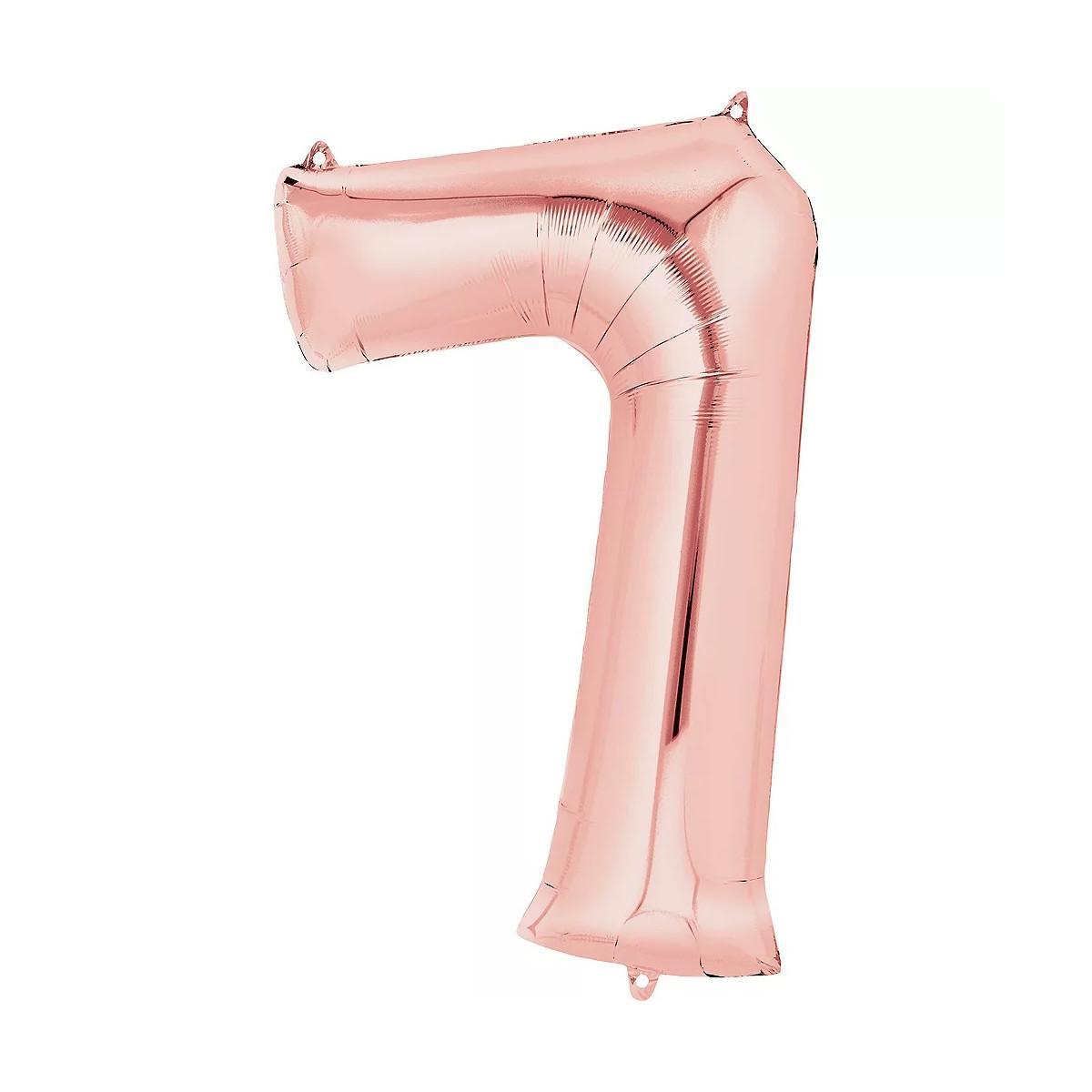 Baloane Folie Rose Gold Cifra 7 - 100cm - nuria.store.ro