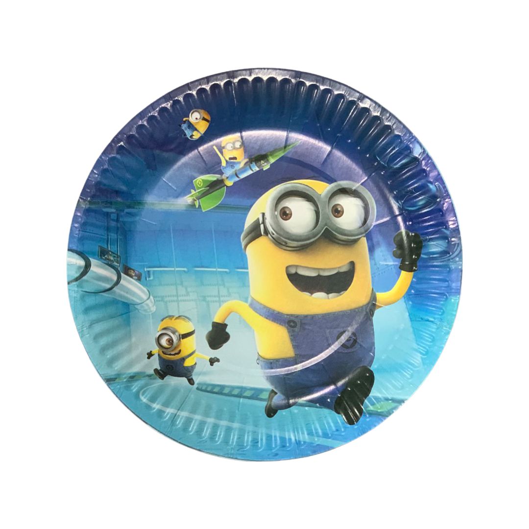Set 10 Farfurii din Carton, Minions - 18,5 cm - nuria.store.ro