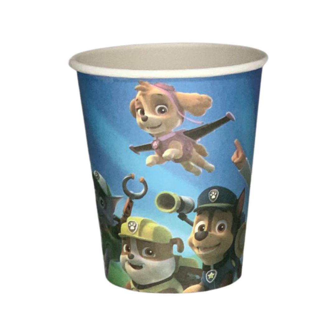 Set 10 Pahare Carton, Paw Patrol - 250 ml - nuria.store.ro
