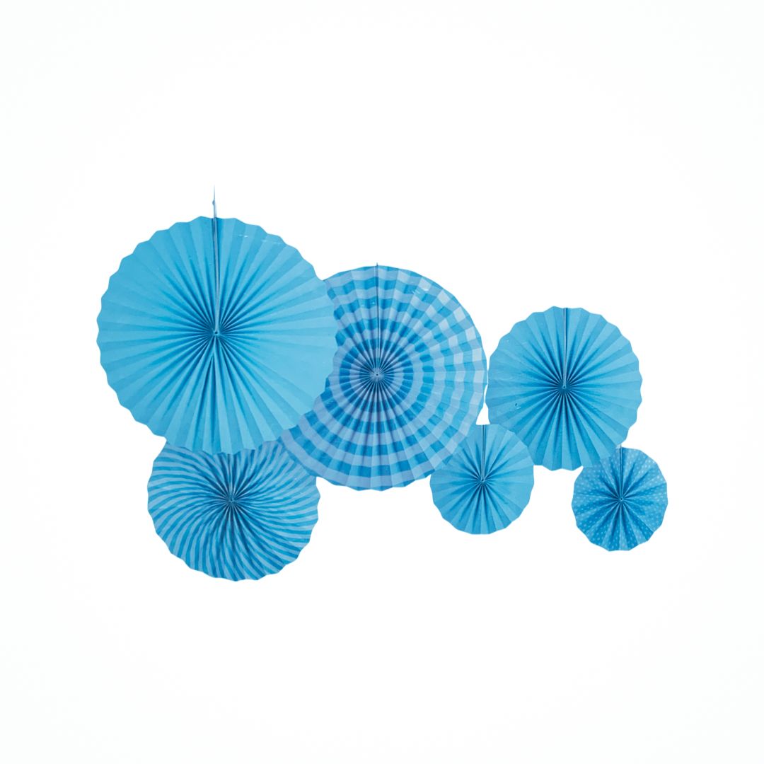 Set 6 Rozete Evantai, Blue - nuria.store.ro