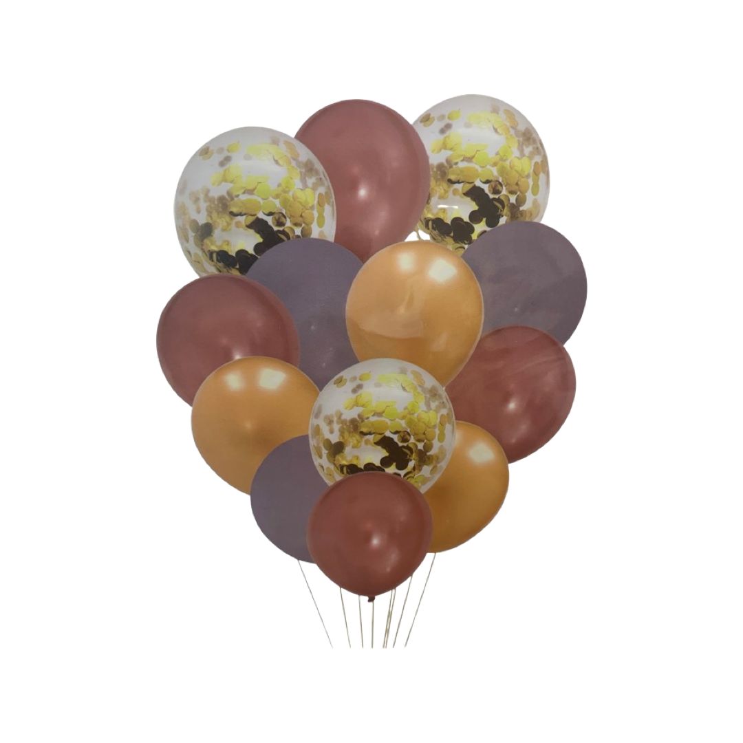 Set 13 Baloane Latex 25 cm, partial Confetti - nuria.store.ro