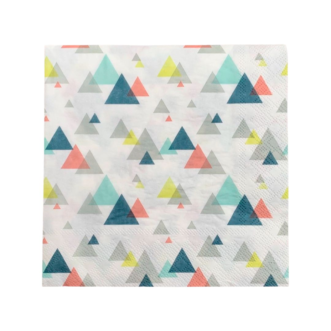 Set 16 Bucati Servetele cu Triunghiuri Colorate - 33/33 cm - nuria.store.ro