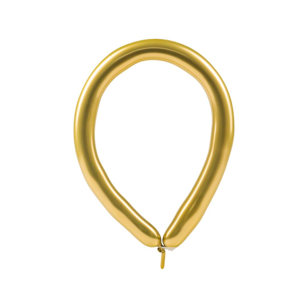 Balon Latex Modelaj Auriu Cromat, 4,5*125 cm - Set 20 buc.