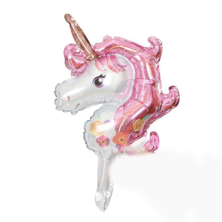 Balon Folie mini, Figurina Unicorn, Roz - 36 cm - nuria.store.ro