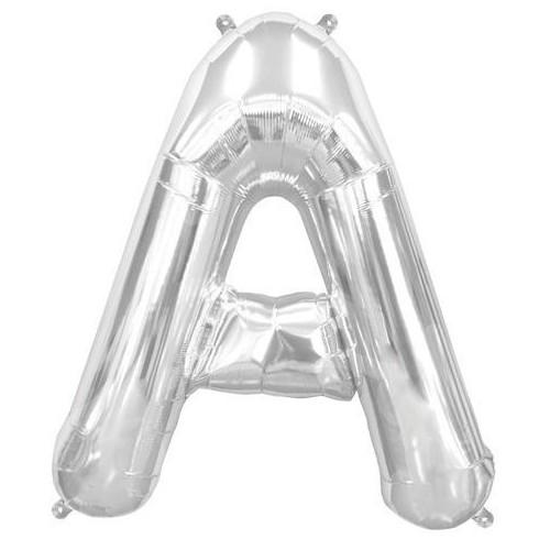 Balon Folie, Litera A, Argintiu - 15 cm - nuria.store.ro