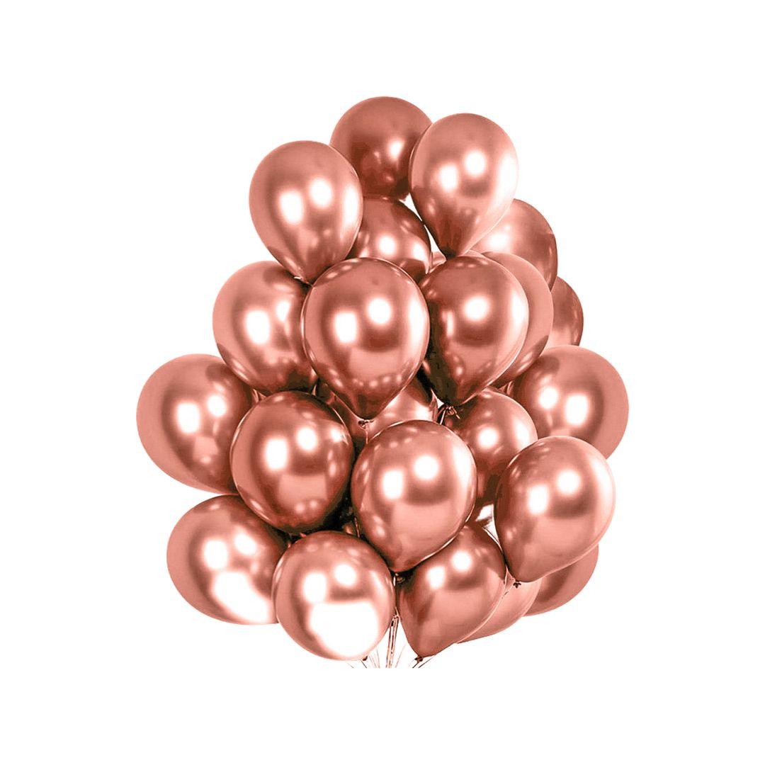 Baloane Latex Cromate Rose Gold, cod 258 - 30 cm - Set 20 buc - nuria.store.ro