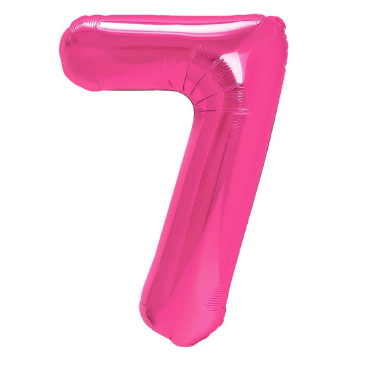 Baloane Folie Cifra 7, Roz Inchis - 100 cm (1 m), 450277
