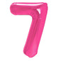 Baloane Folie Cifra 7, Roz Inchis - 100 cm (1 m), 450277