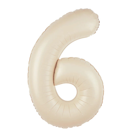 Baloane Folie Cifra 6, Crem - 100 cm (1 m), 141960