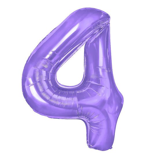 Baloane Folie Cifra 4, Mov - 100 cm (1 m), 142141
