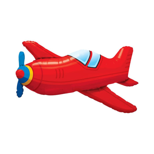 Balon Folie Figurina Avion Retro Rosu - 96x80 cm
