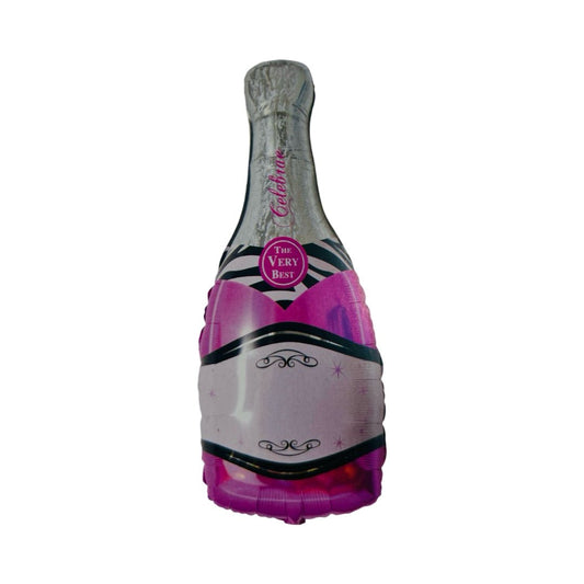Balon Folie Mini Sticla de Sampanie Roz, 15x24 cm