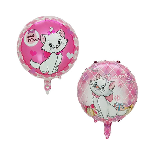 Balon Folie Rotun Pisicuta Marie, 45 cm, Imagini diferite Fata / Verso