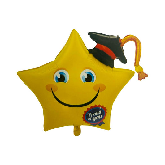 Balon Folie Stea Smile Face Absolvent, 78.5 cm