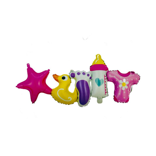 Ghirlanda Balon Folie Baby Girl, Dimensiune 102x35 cm