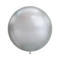 Set 10 buc Balon Latex Argintiu Cromat, 45 cm, Cod 604