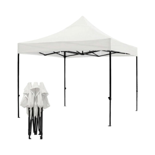 Cort Pavilion 3x3m, ALB, Pliabil, Cadru Metalic