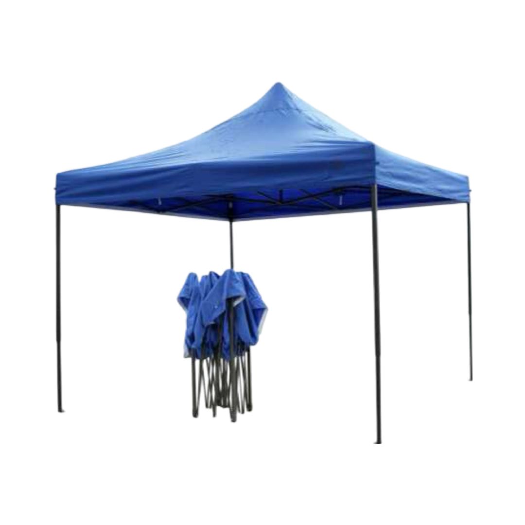 Cort Pavilion 3x3m, ALBASTRU, Pliabil, Cadru Metalic