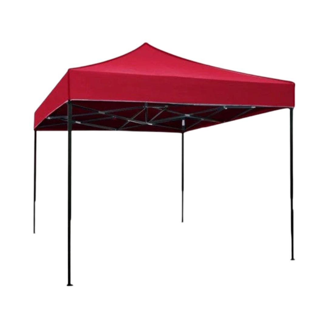 Cort Pavilion 3x3m, ROSU, Pliabil, Cadru Metalic