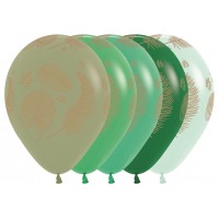 Baloane Latex Sempertex, 30 cm, Frunze Tropicale, Asortate - Set 5 Buc