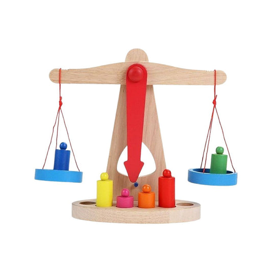 Joc Educativ Tip Montessori, Balanta cu Greutati, Cilindrii din Lemn - nuria.store.ro