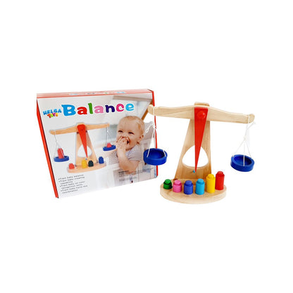 Joc Educativ Tip Montessori, Balanta cu Greutati, Cilindrii din Lemn - nuria.store.ro