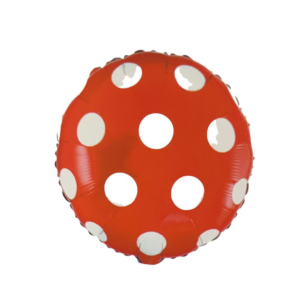 Balon Folie Rotund, Rosu cu Buline Albe - 45 cm - nuria.store.ro