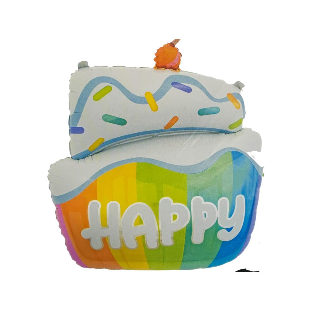 Balon Folie, Figurina Briosa cu Lumanare "Happy Birthday" - nuria.store.ro