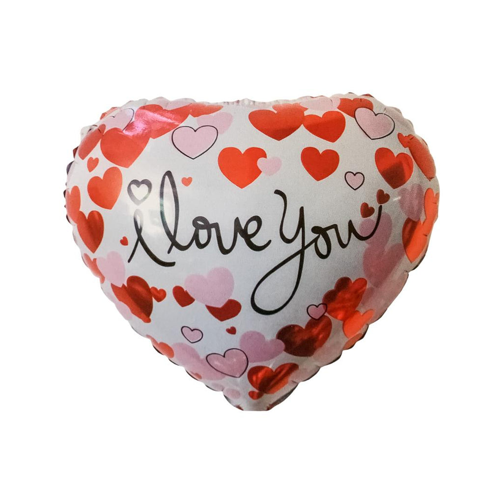 Balon Folie, Forma Inima cu Desen Inimioare si Text "I Love You" - nuria.store.ro